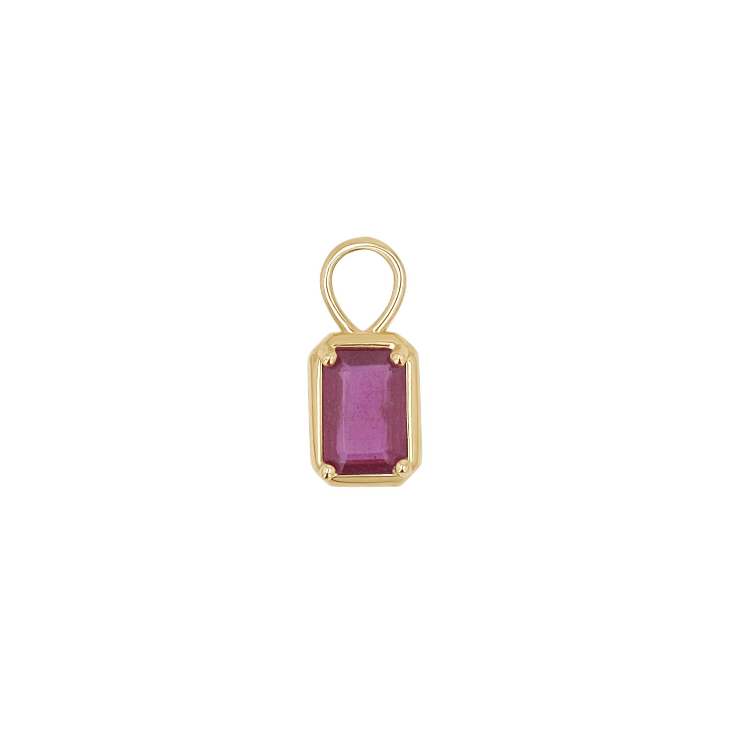Gemstone Emerald Huggie Charms