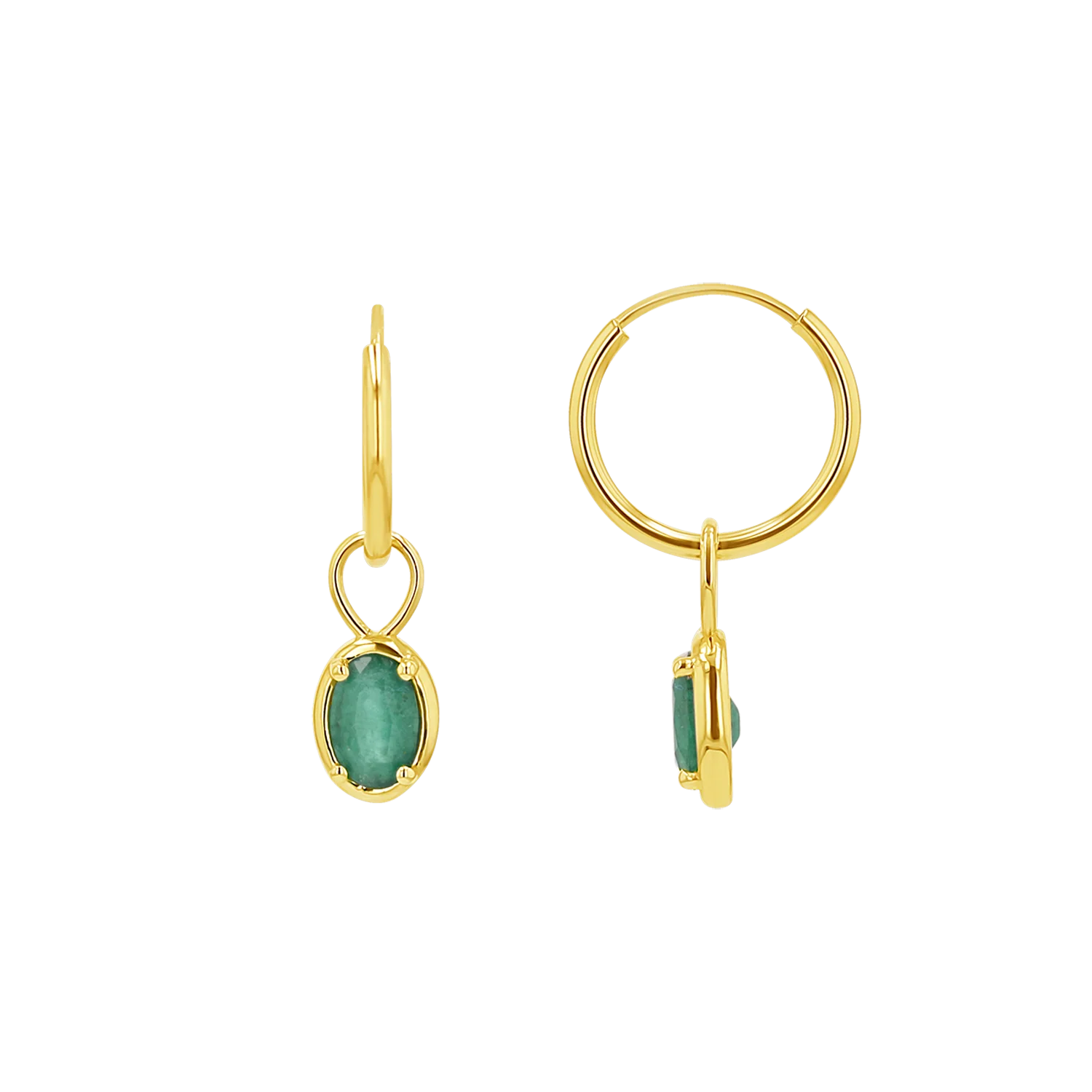Gemstone Oval Huggie Charms - Image 10