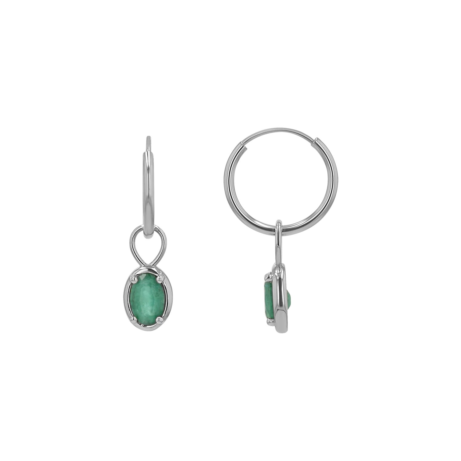 Gemstone Oval Huggie Charms - Image 12