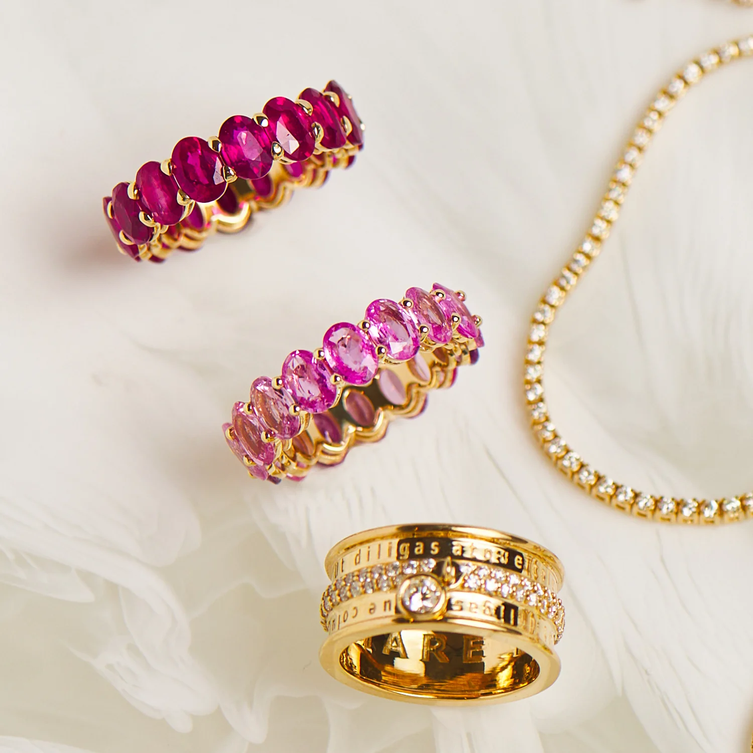 Genuine Pink Sapphire Oval Eternity Band - Image 4