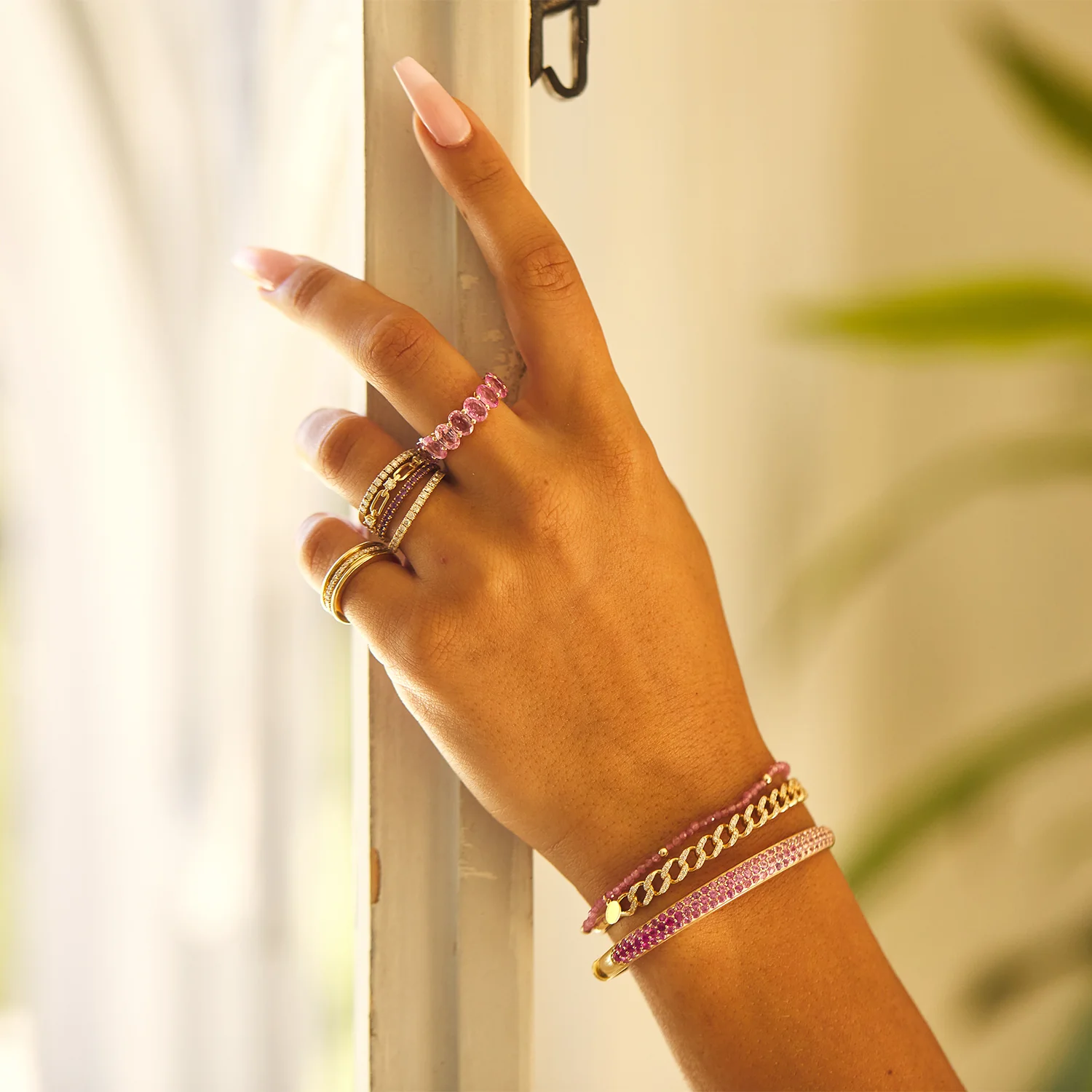 Genuine Pink Sapphire Oval Eternity Band - Image 8