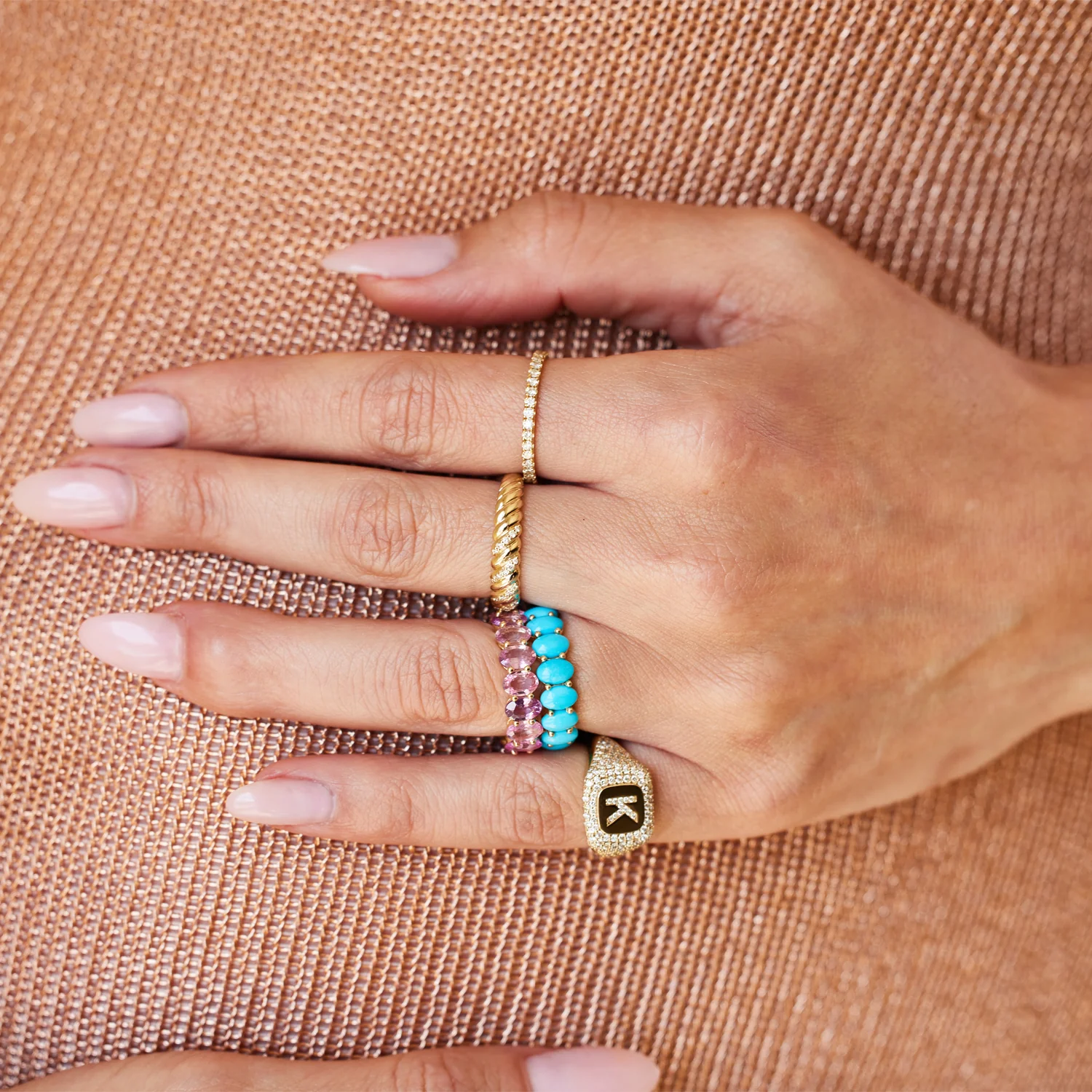 Genuine Turquoise Oval Eternity Band - Image 5