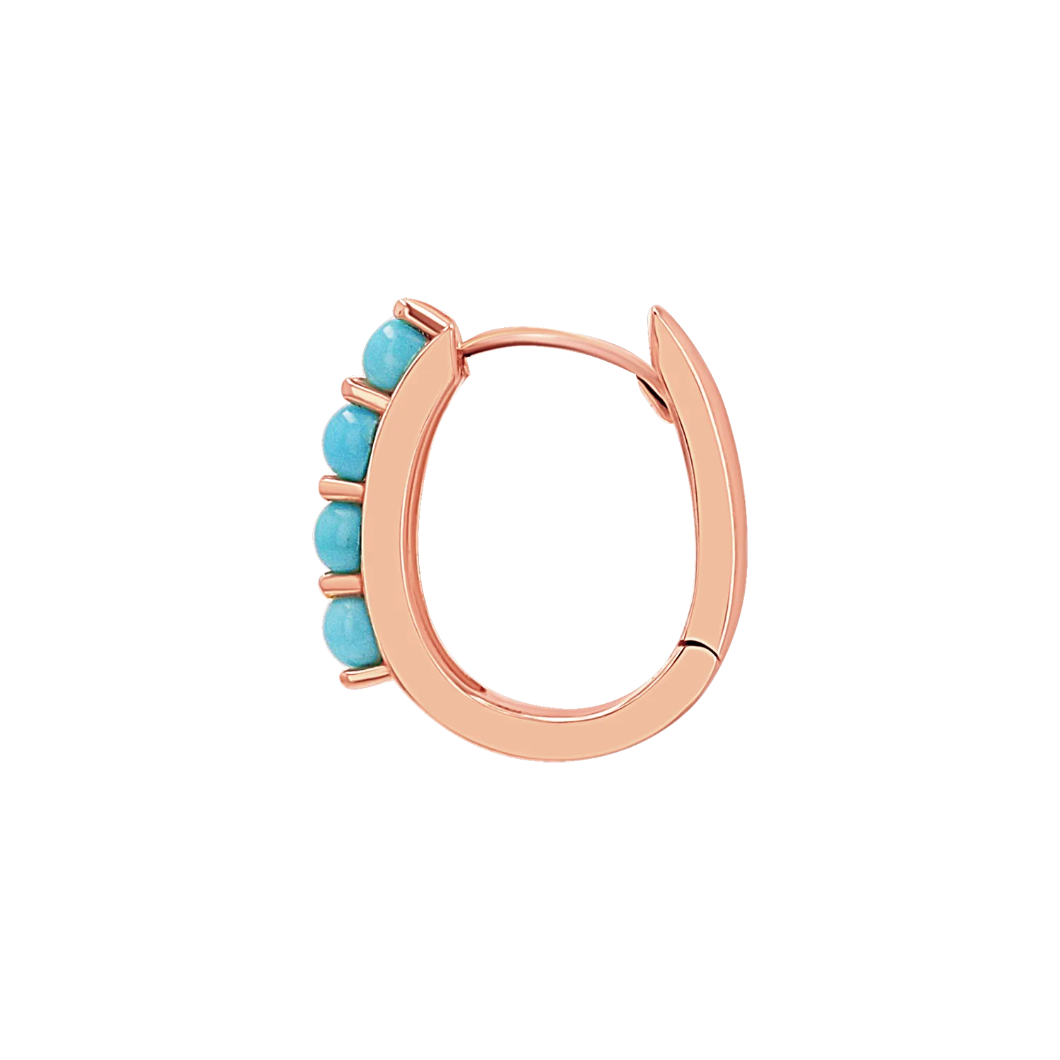 Genuine Turquoise Paper Clip Huggie Hoops - Image 6