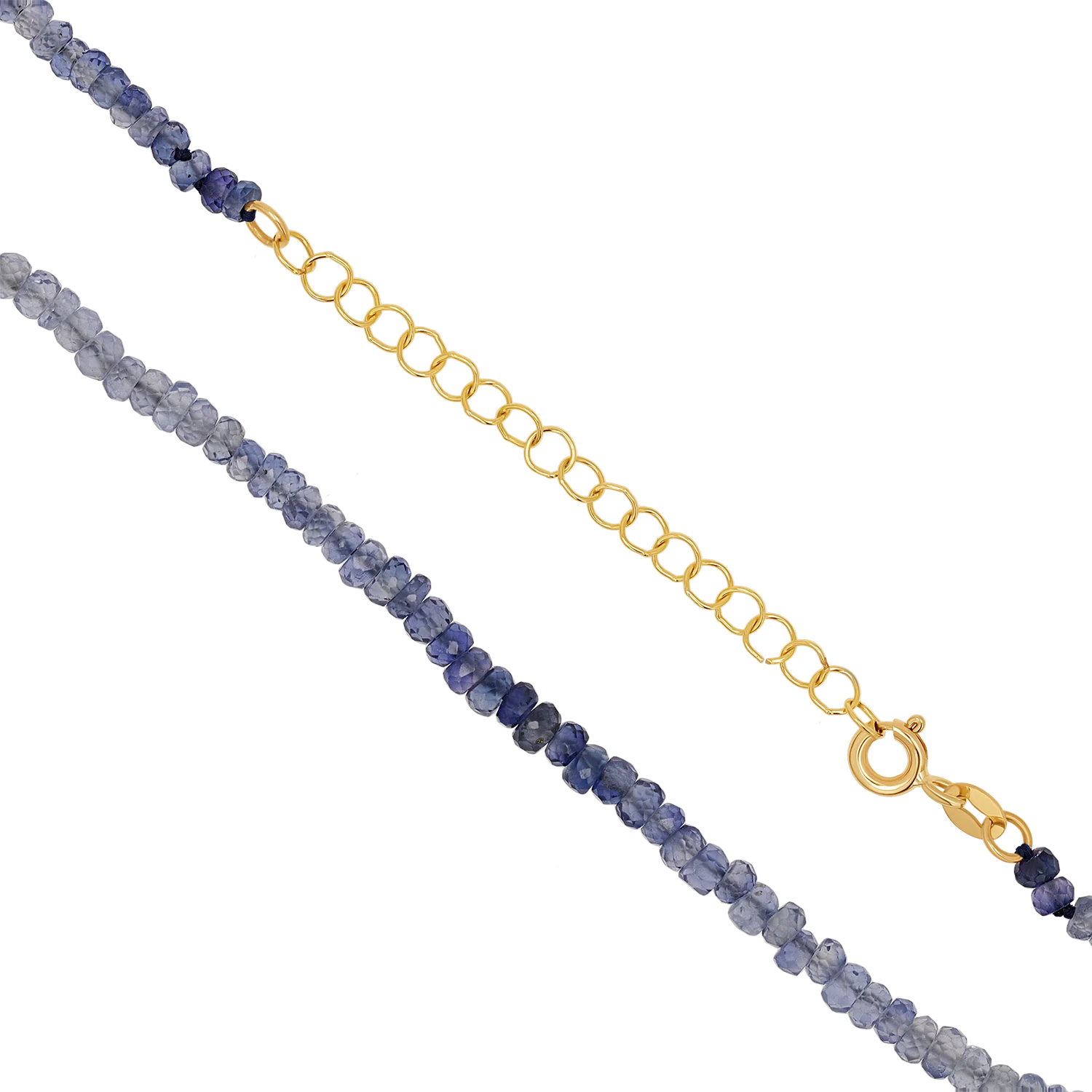 Gradient Blue Sapphire Beaded Necklace - Image 3