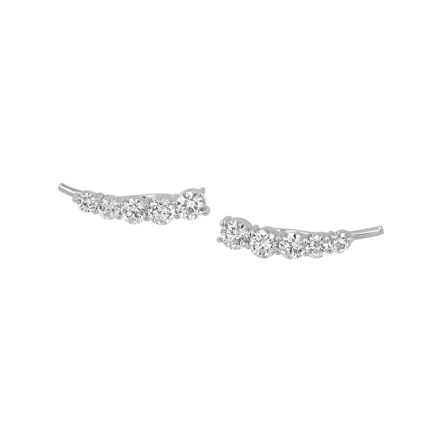 Graduated Diamond Bezel Crawler Earring - Image 2