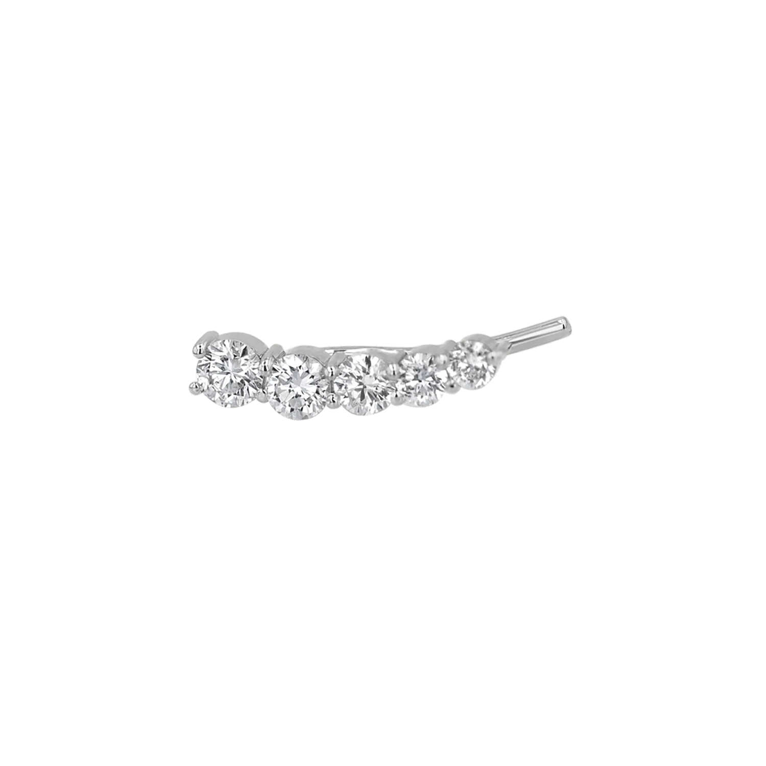 Graduated Diamond Bezel Crawler Earring - Image 5