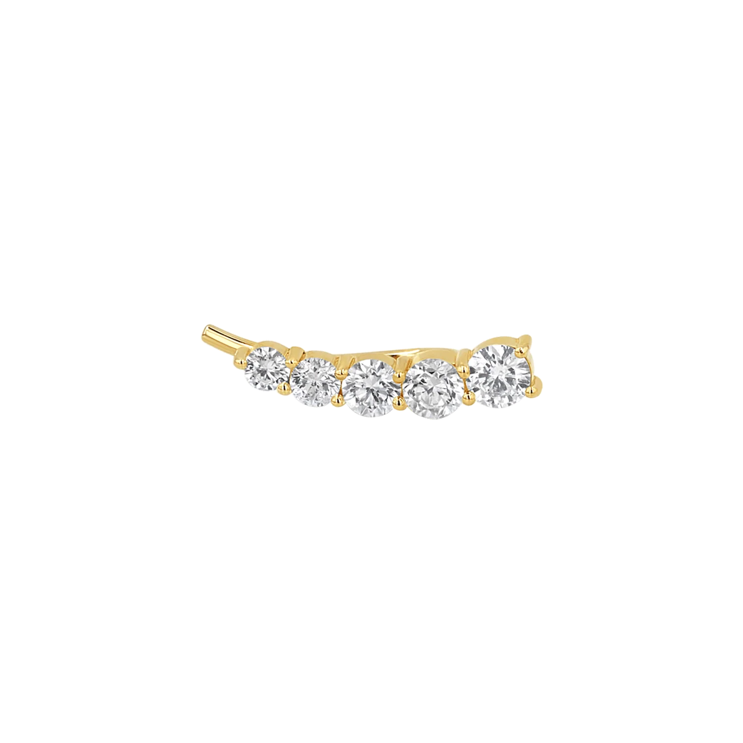 Graduated Diamond Bezel Crawler Earring - Image 7