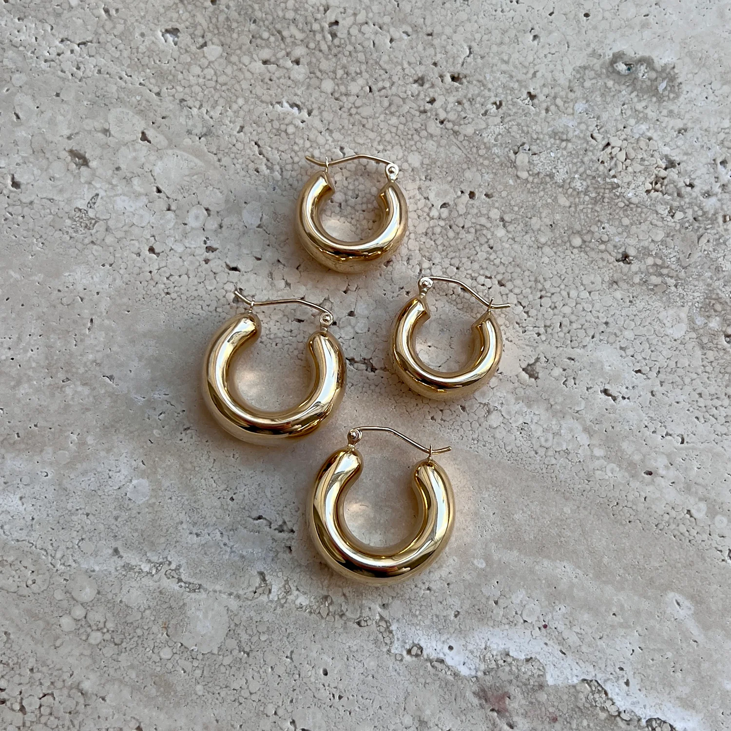 Hailey Large Chunky Hoops - Image 2