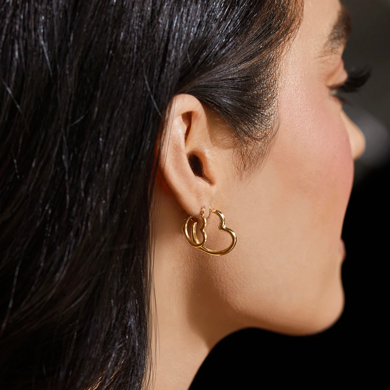 Heart Hoop Earrings - Image 6