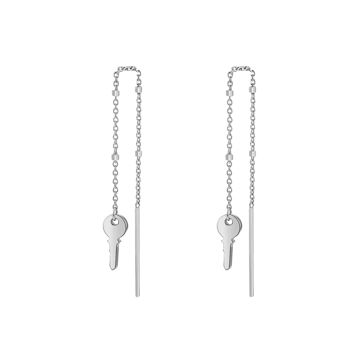 Key Sparkle Chain Threader Earring - Image 5