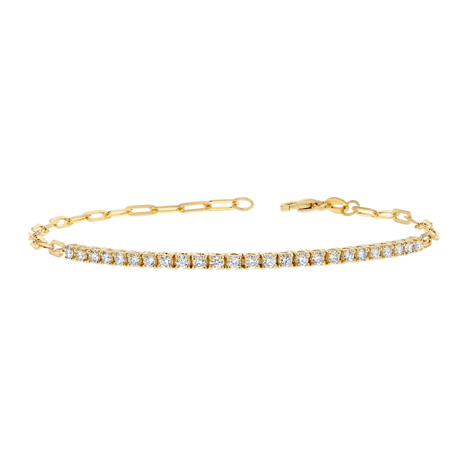 Kids Diamond Tennis Bracelet Paper Clip Link