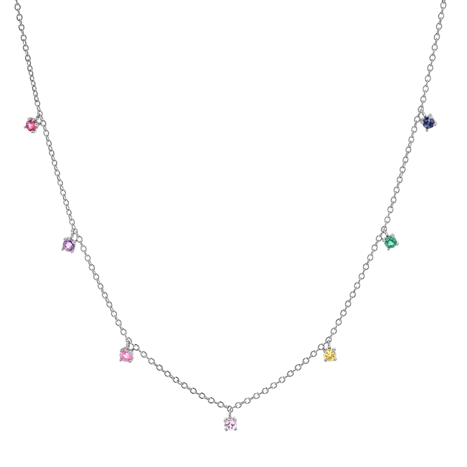 Kids Rainbow Gemstone Drop Necklace - Image 2