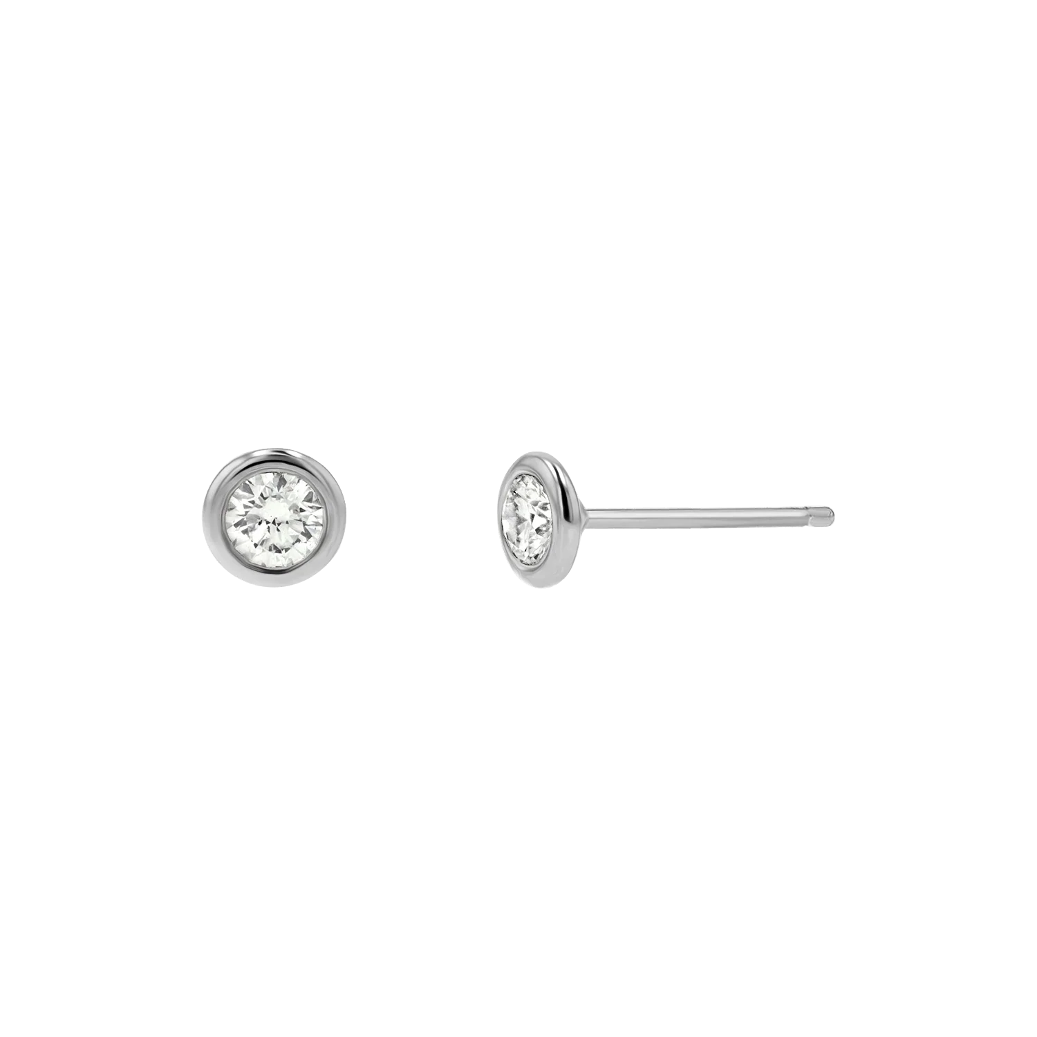 Kids Solitaire Bezel Studs - Image 2