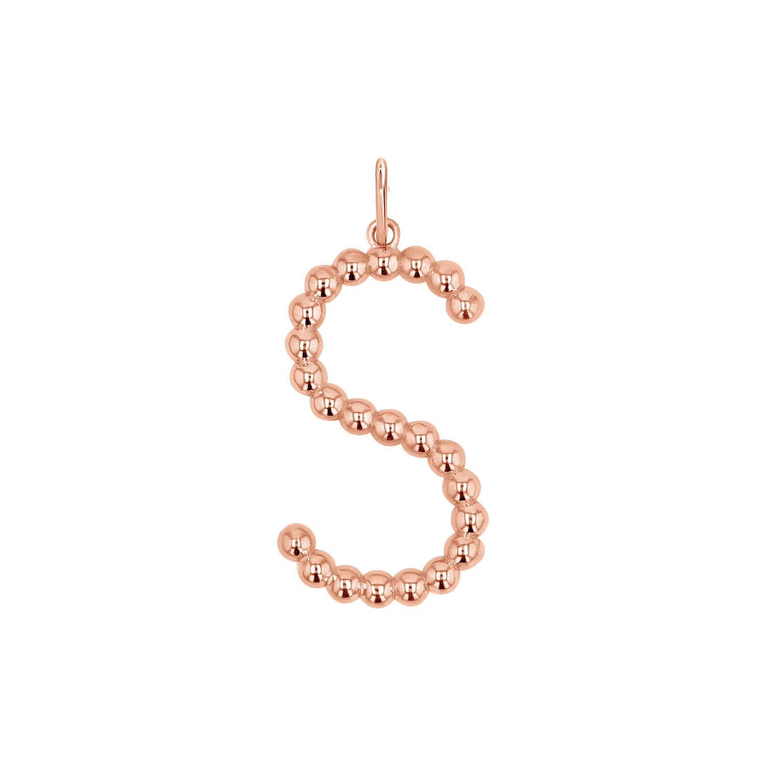 Large Gold Bead Letter Charm - Image 3