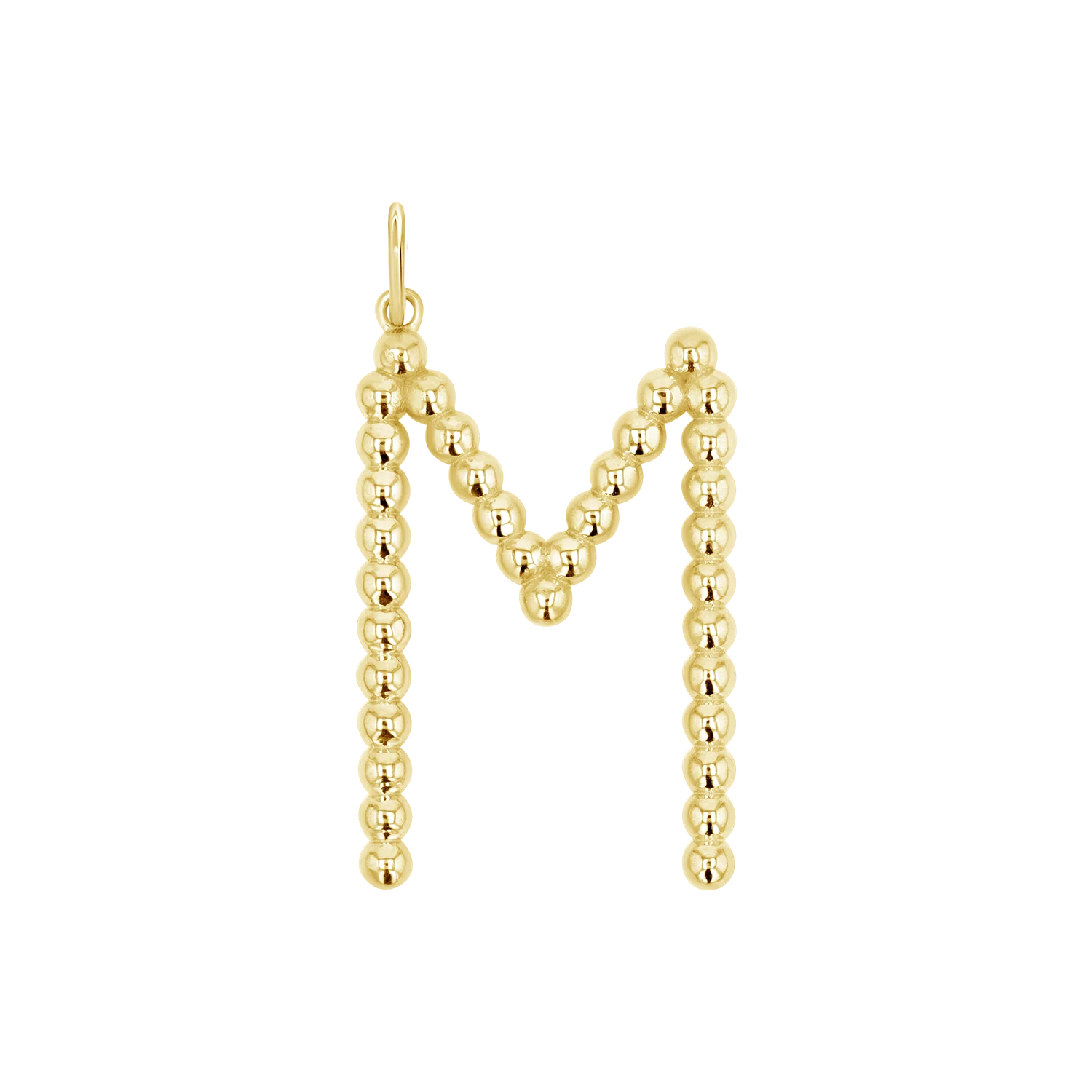 Large Gold Bead Letter Charm - Image 4