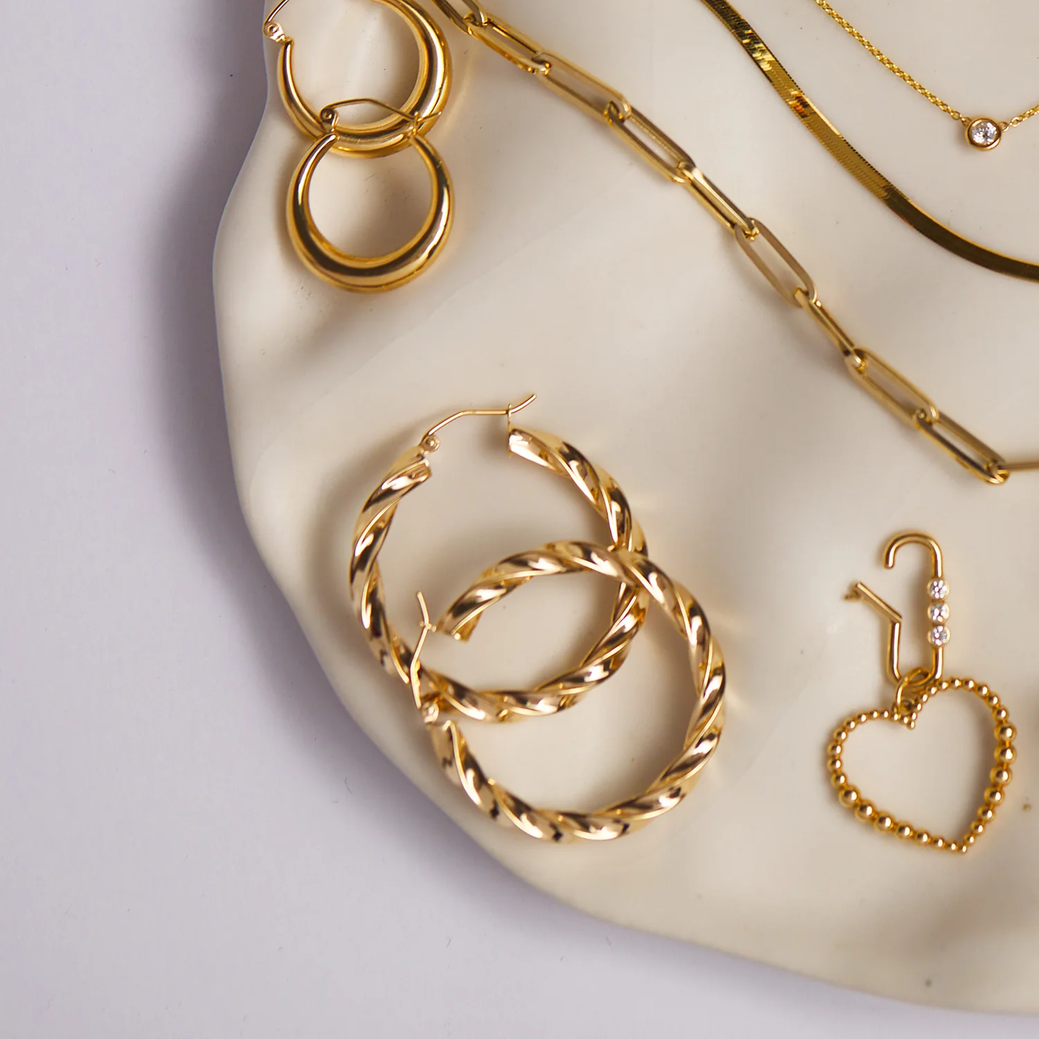 Large Twist Hoop Earrings - Image 3