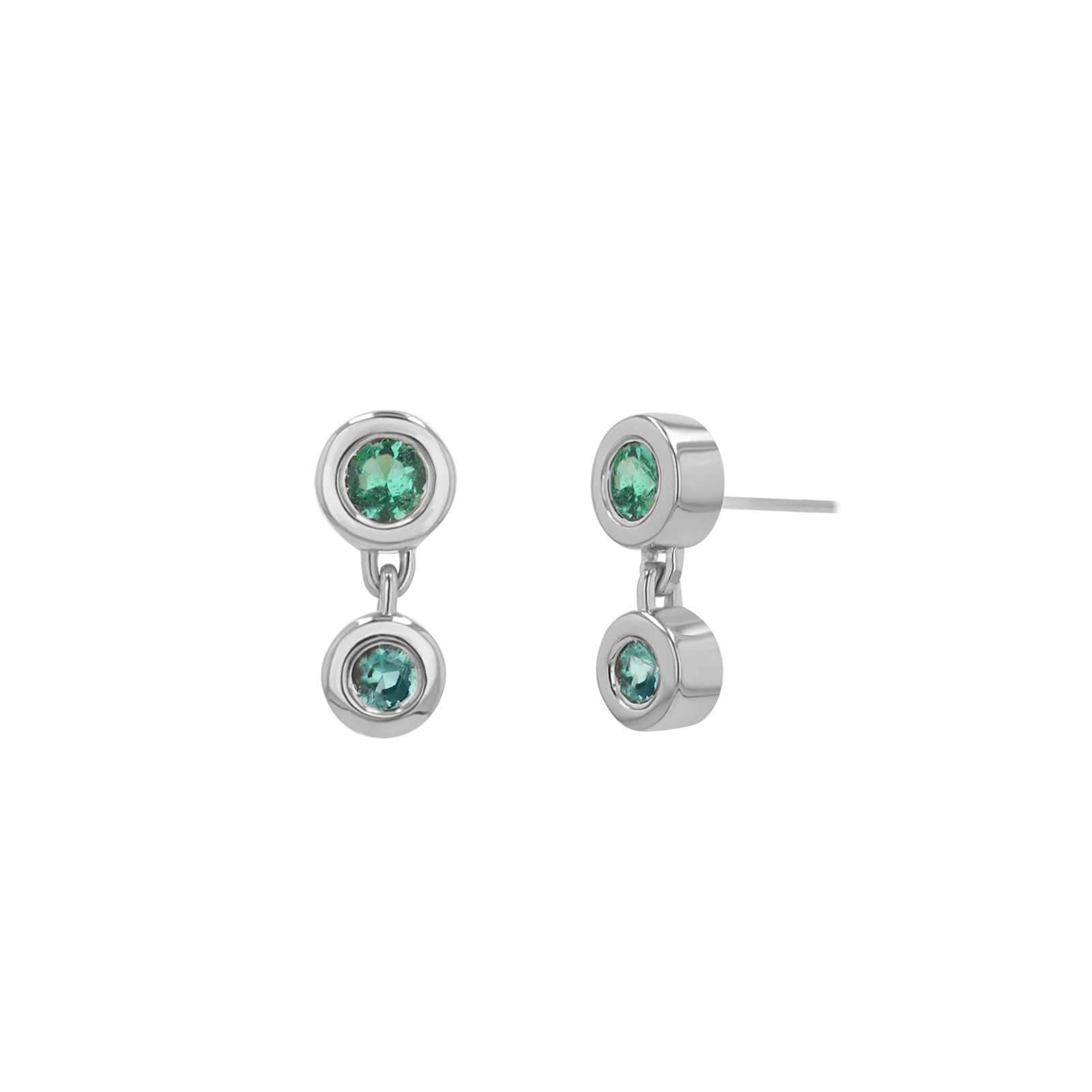 Linked Emerald Duo Studs - Image 2