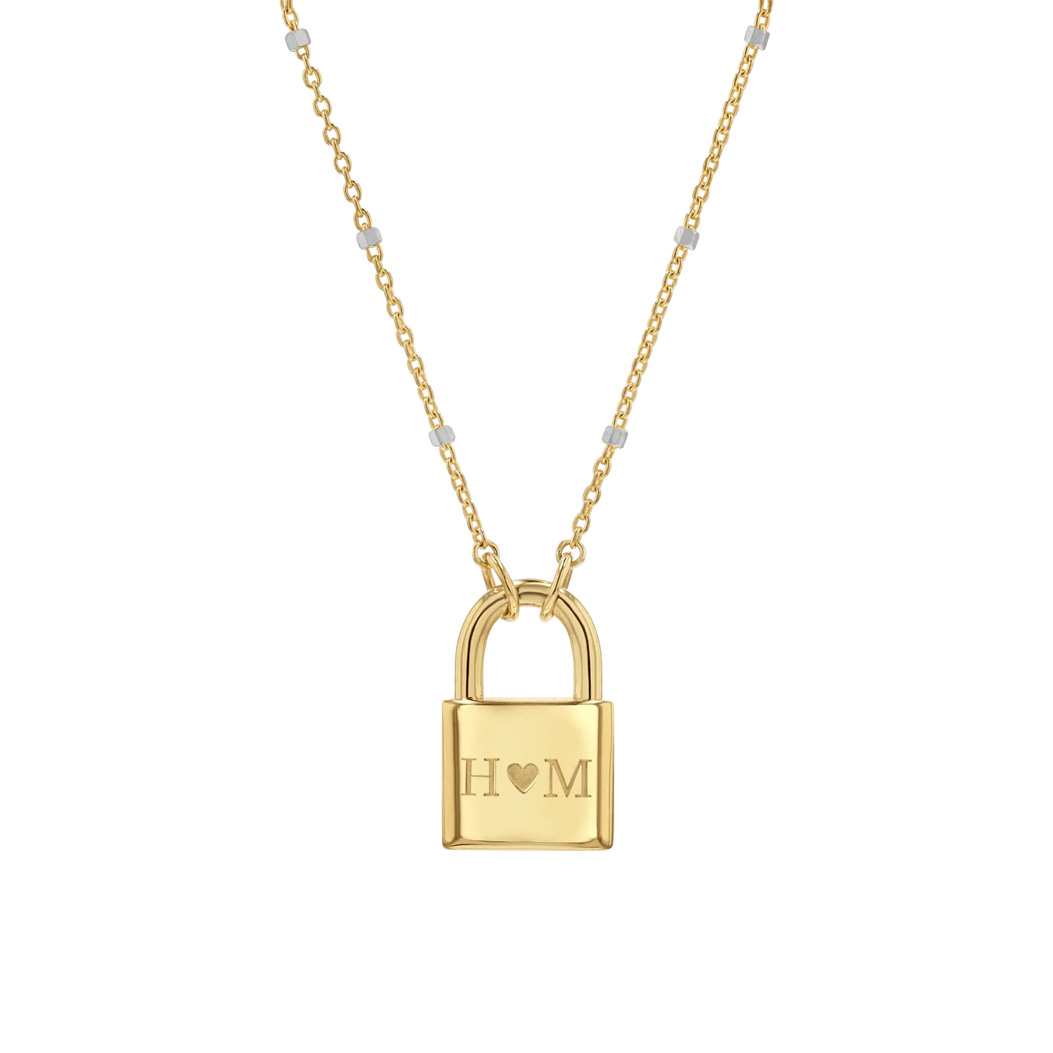 Love Padlock Engravable Sparkle Necklace