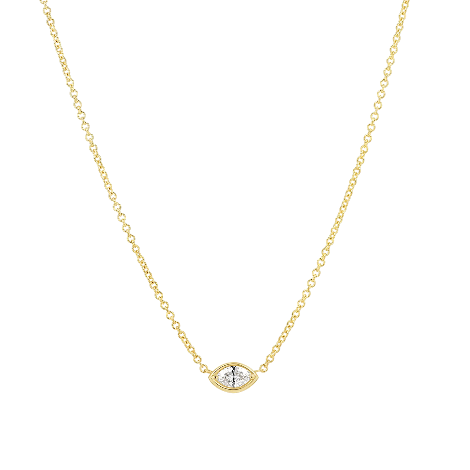 Marquise Diamond Solitaire Necklace