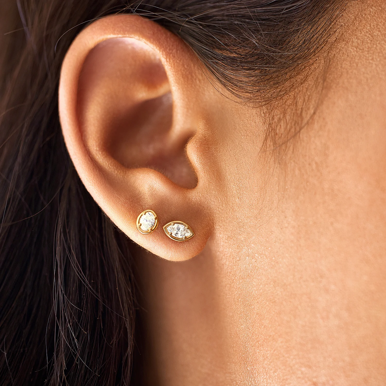 Marquise Diamond Stud Earrings - Image 9