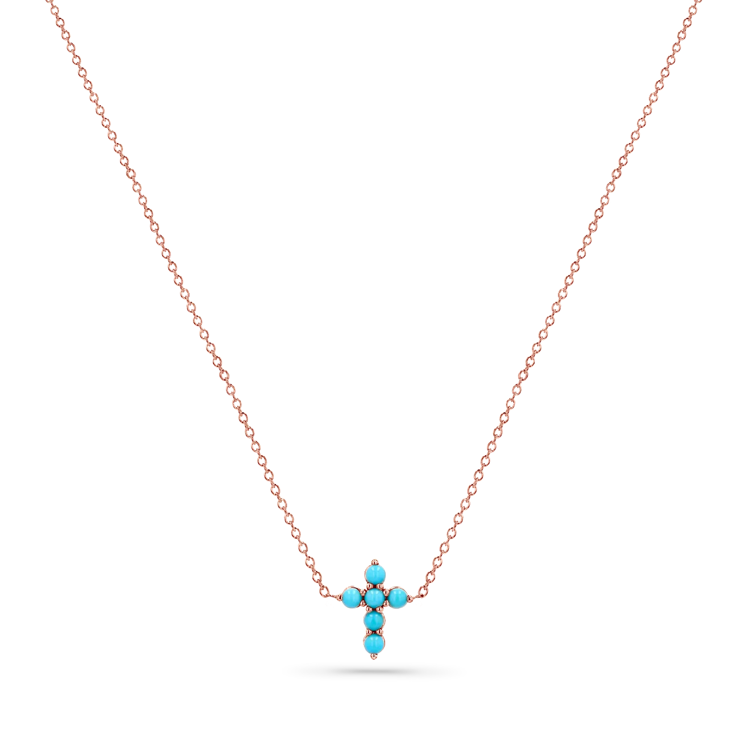 Mini Turquoise Cross Necklace - Image 3