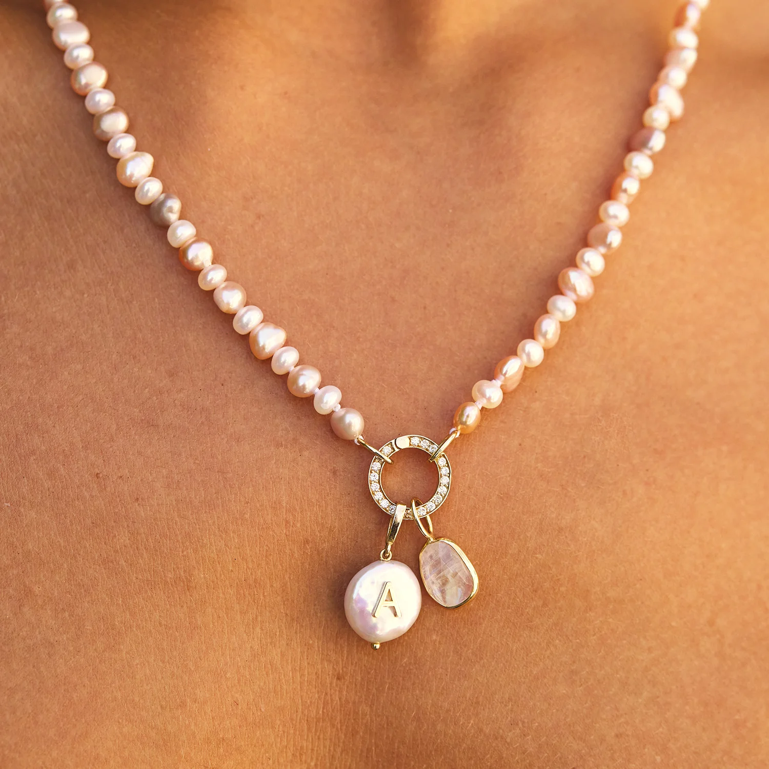 One of a Kind Moonstone Slice Charm - Image 2
