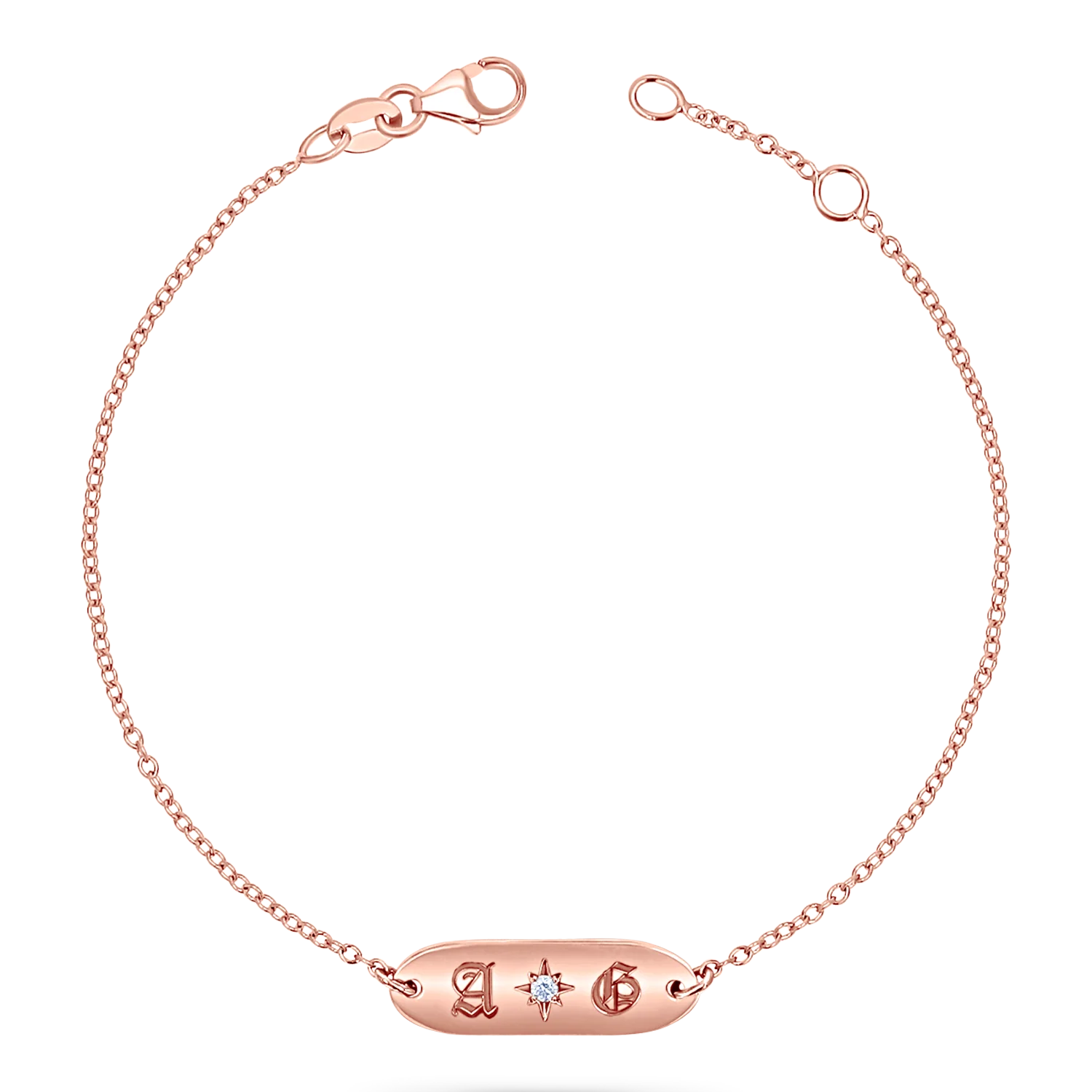 Oval Starset Diamond Initial Bracelet - Image 3