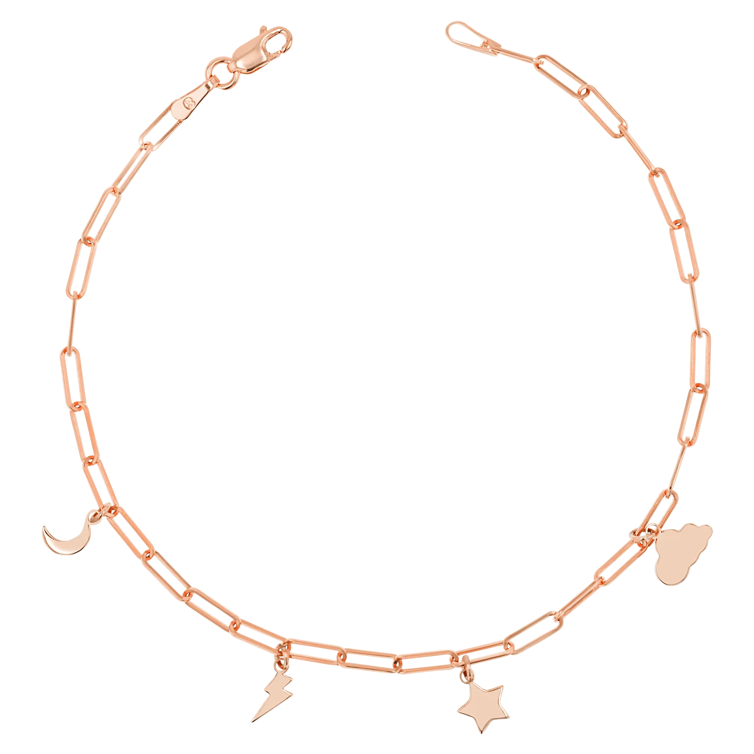 Paper Clip Link Custom Charm Bracelet - Image 3