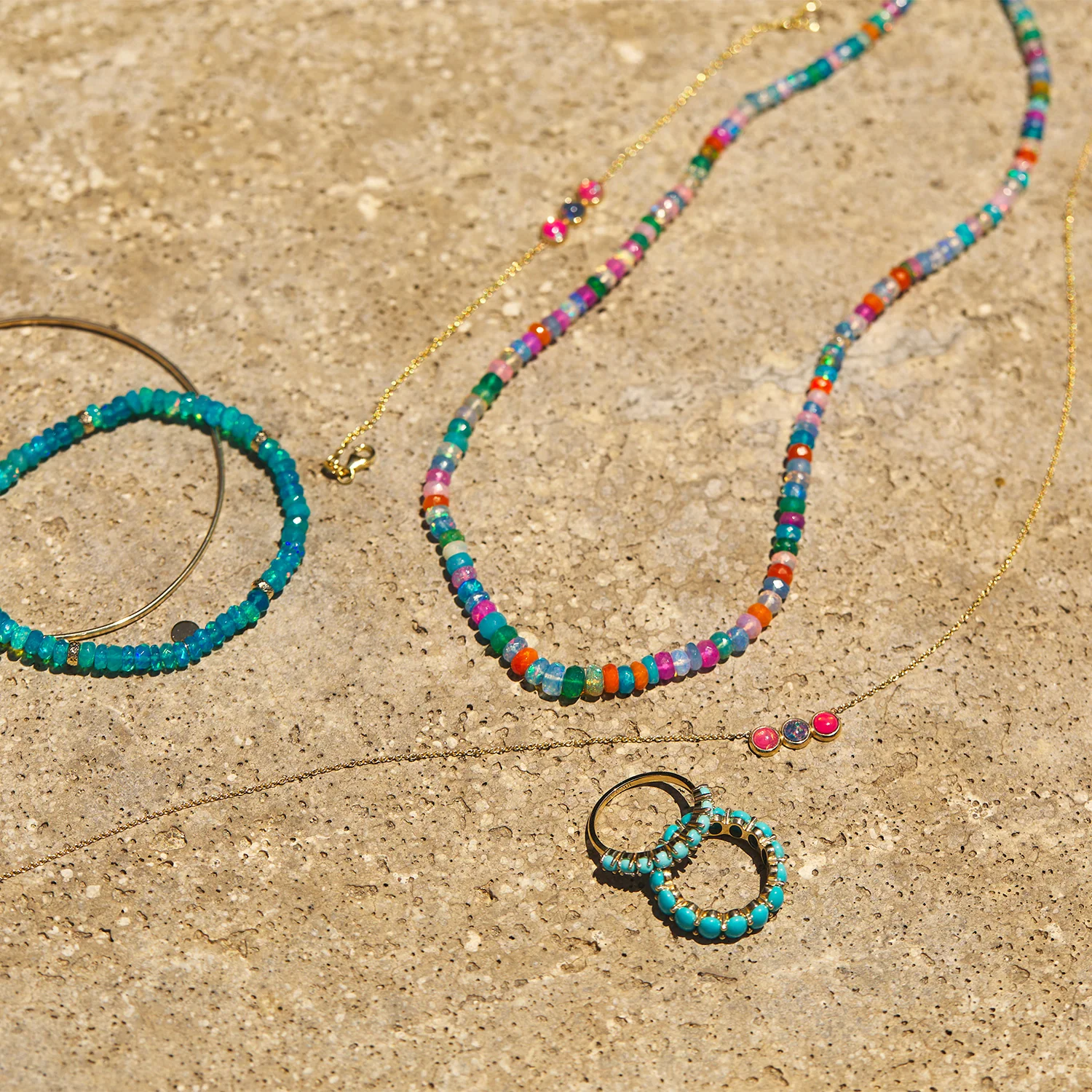 Paraiba Opal Stretch Bead Bracelet - Image 2