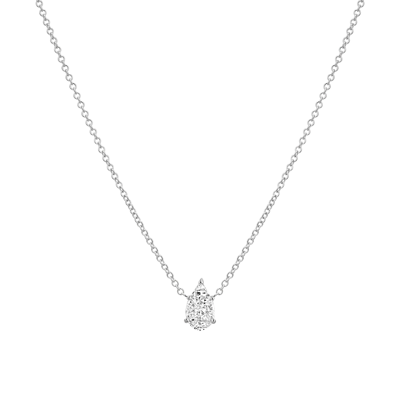 Pear Shape Illusion Set Diamond Necklace - Image 2