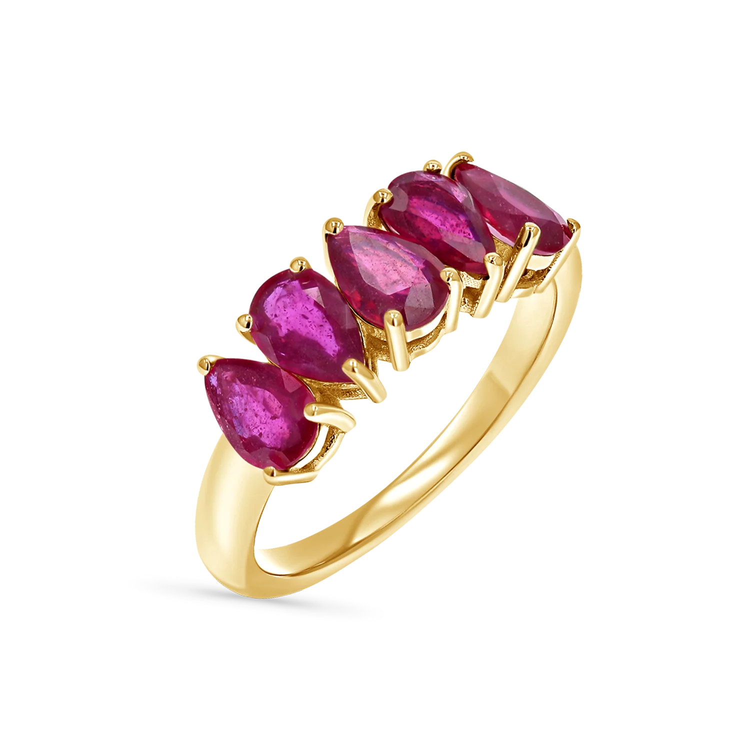 Pear Shape Ruby Half Eternity