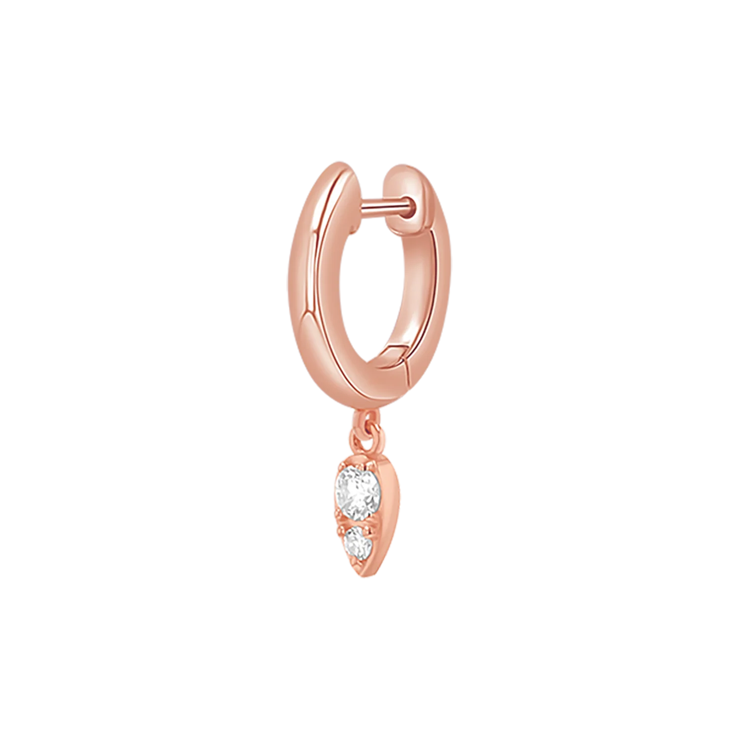 Pear Shaped Diamond Charm Drop Huggies - Image 6