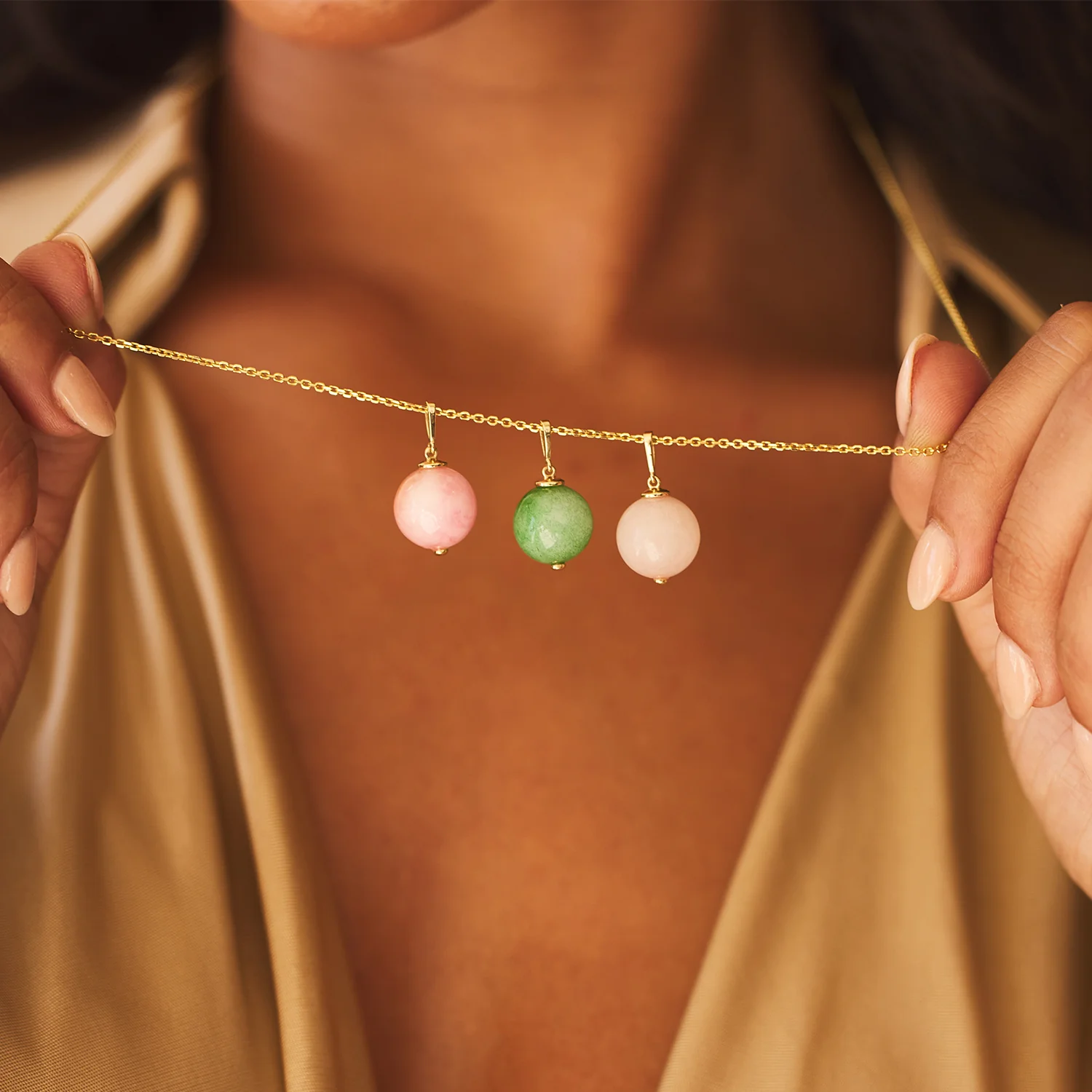 Pink Jade Gumball Charm - Image 4