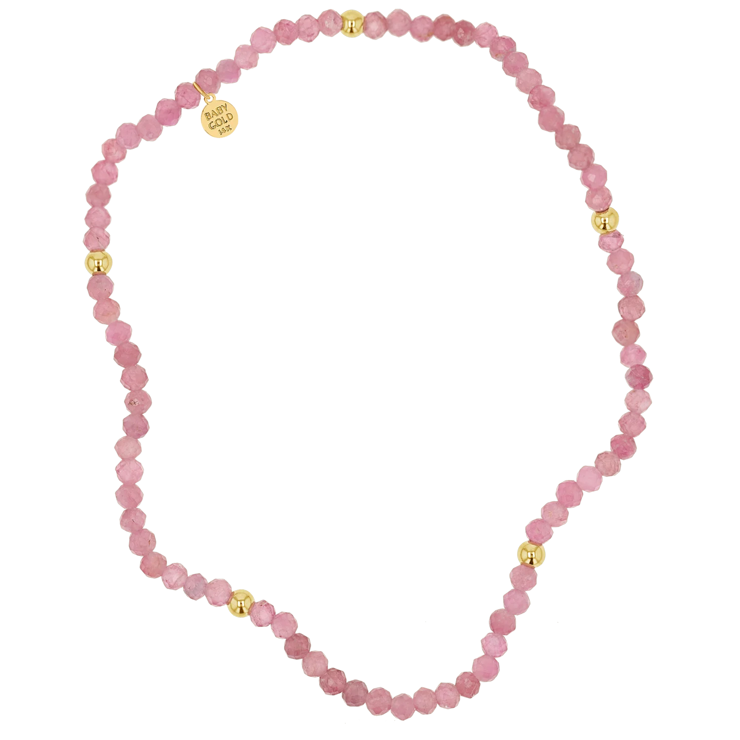 Pink Sapphire Stretch Beaded Bracelet