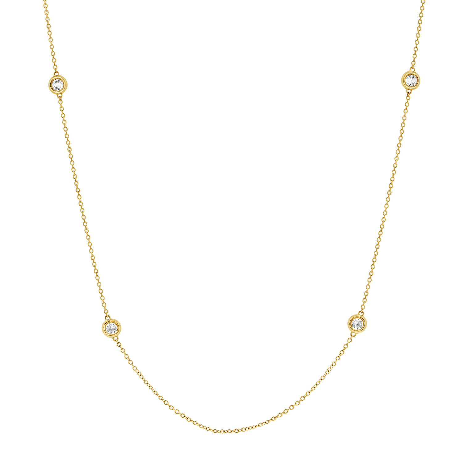 Quad Diamond Bezel Charm Chain