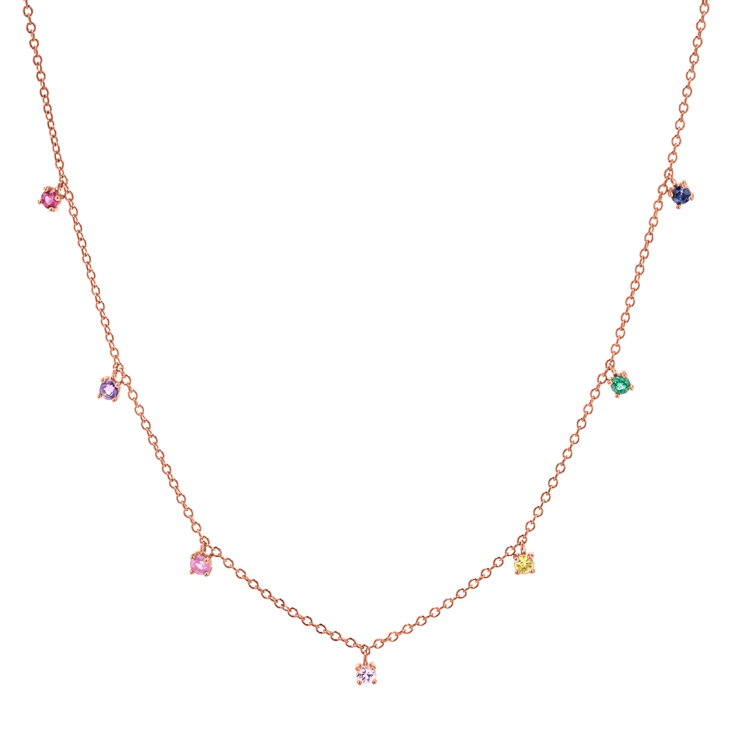 Rainbow Gemstone Drop Necklace - Image 3