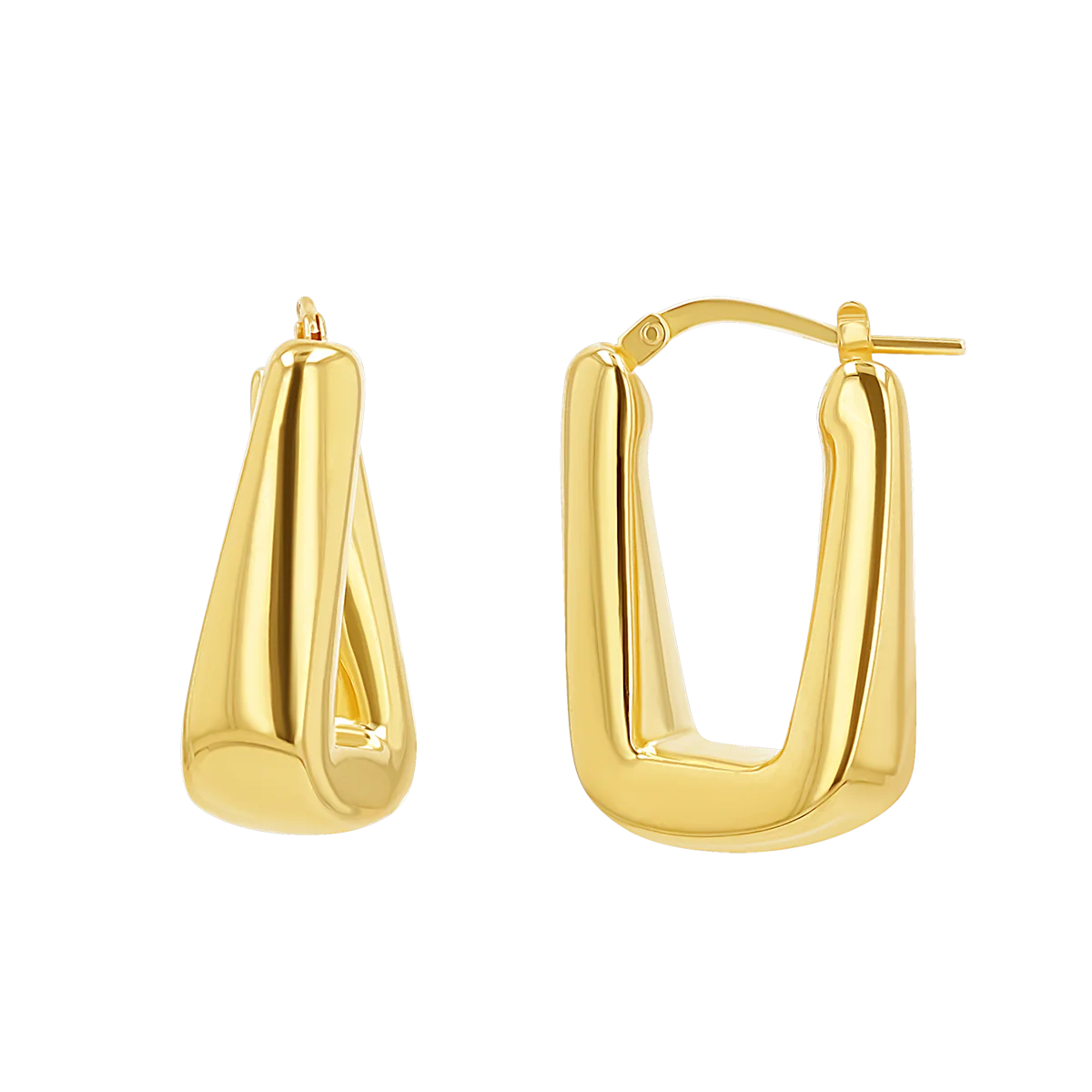 Rectangular Puff Link Hoops
