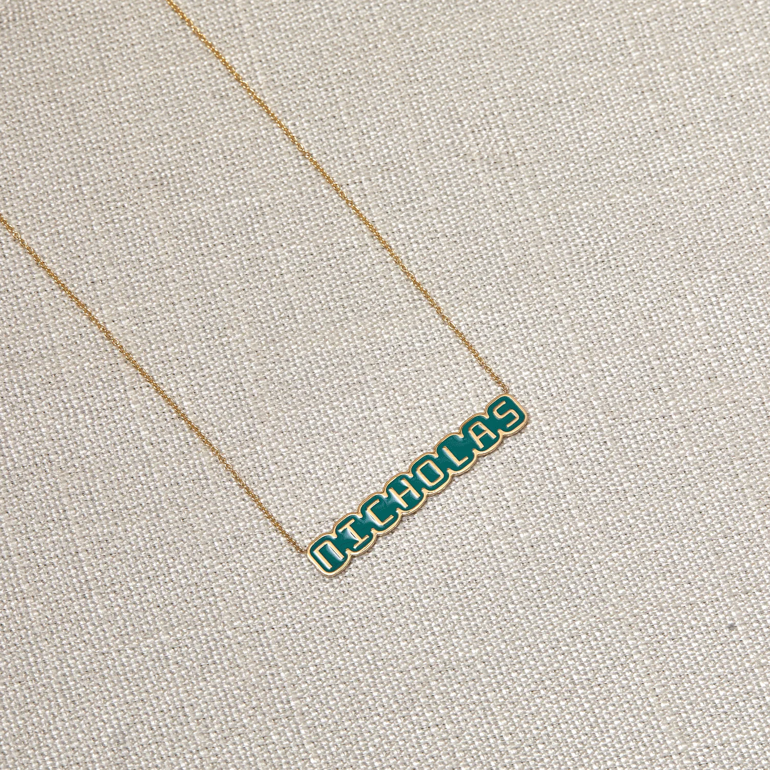 Retro Enamel Name Necklace - Image 4
