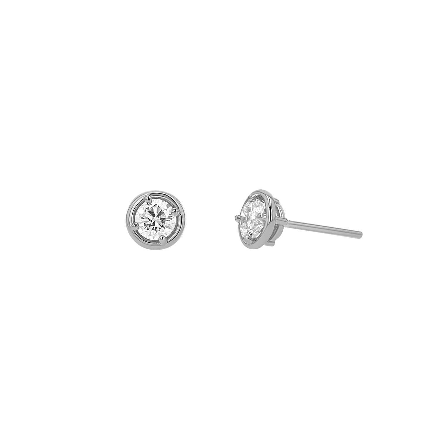 Round Diamond Stud Earrings - Image 2