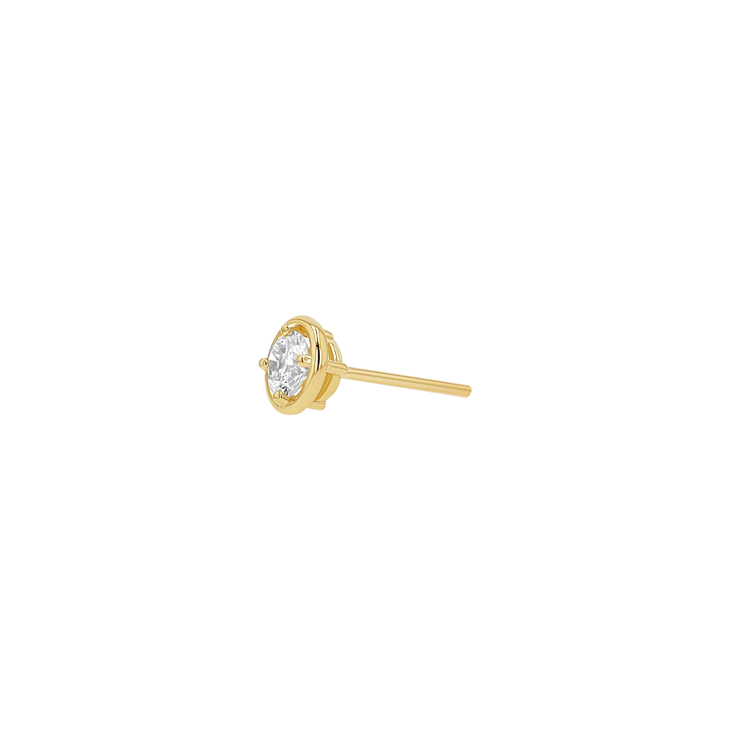 Round Diamond Stud Earrings - Image 4