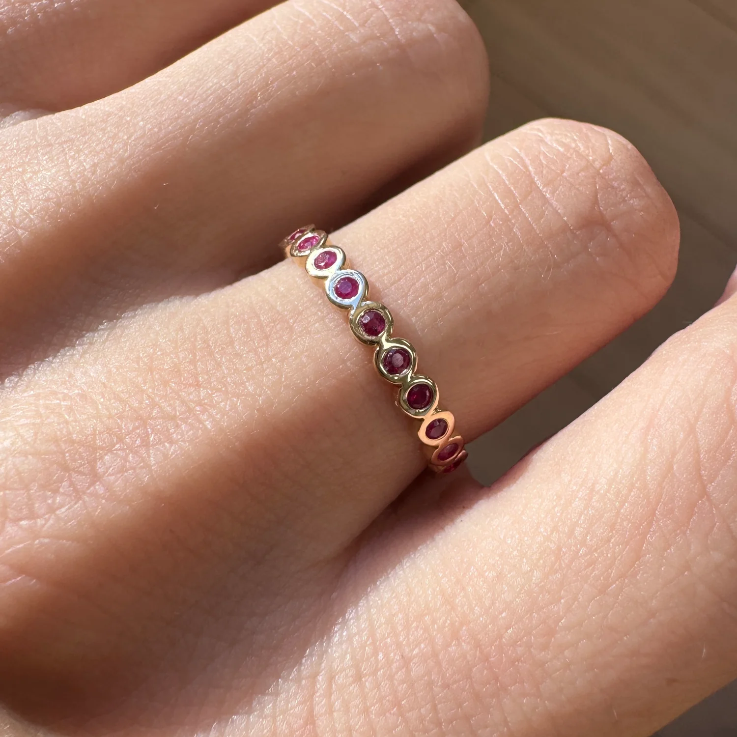 Ruby Bezel Eternity Band - Image 5