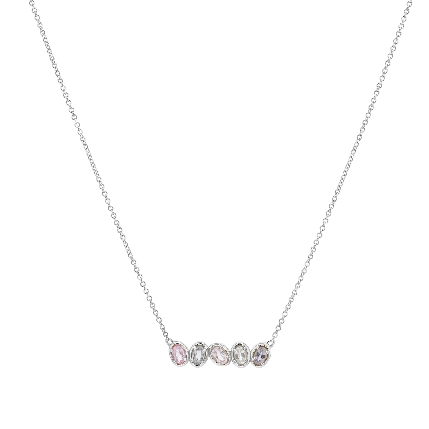 Oval Sapphire Bar Necklace - Image 2