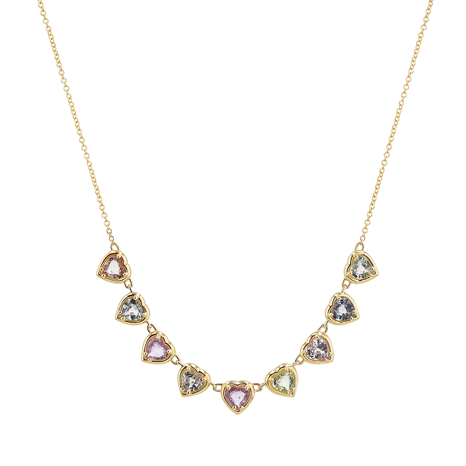 Sapphire Heart Strand Necklace - Image 4