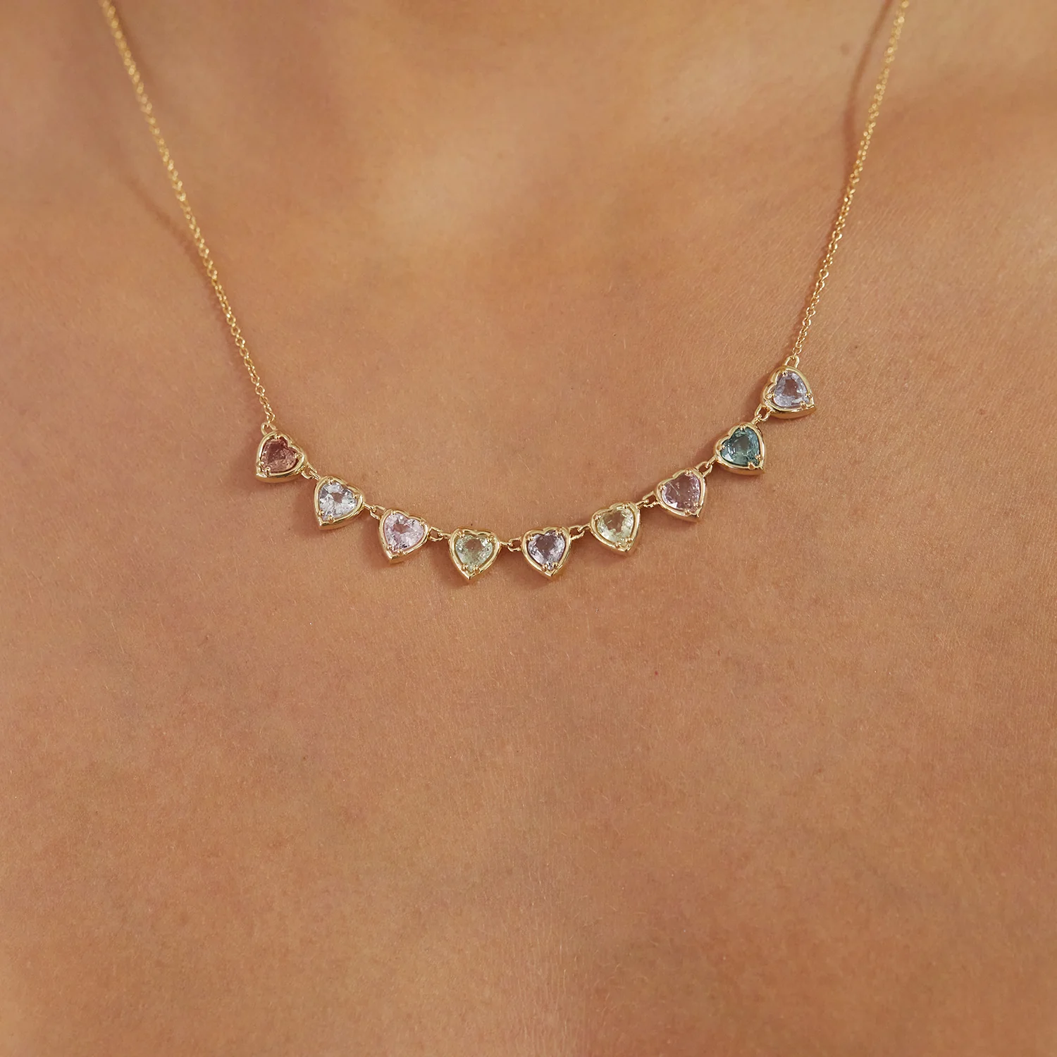 Sapphire Heart Strand Necklace - Image 7