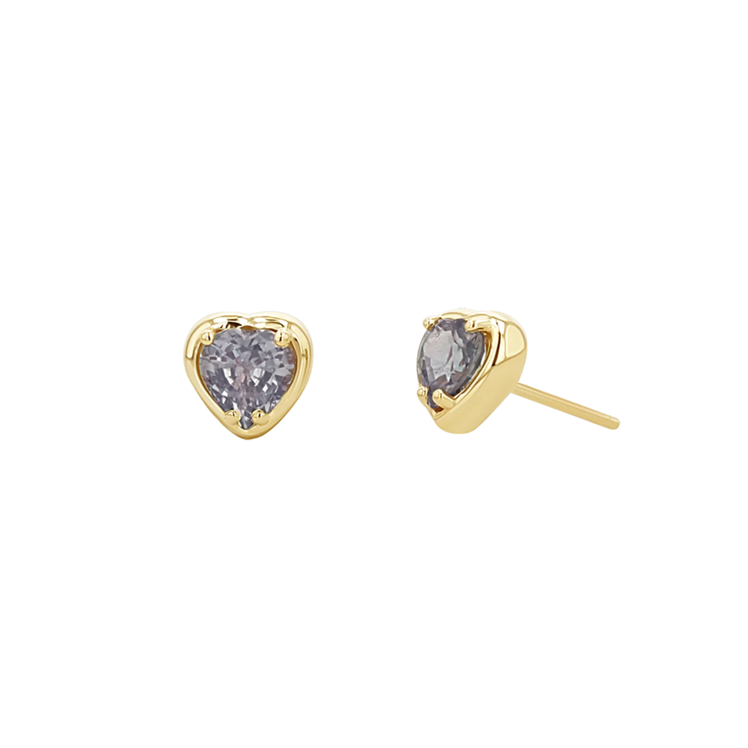 Sapphire Heart Stud Earrings - Image 8