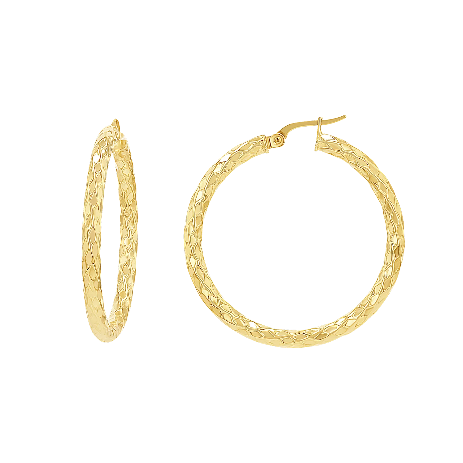 Serpentine Faceted Hoop Earrings