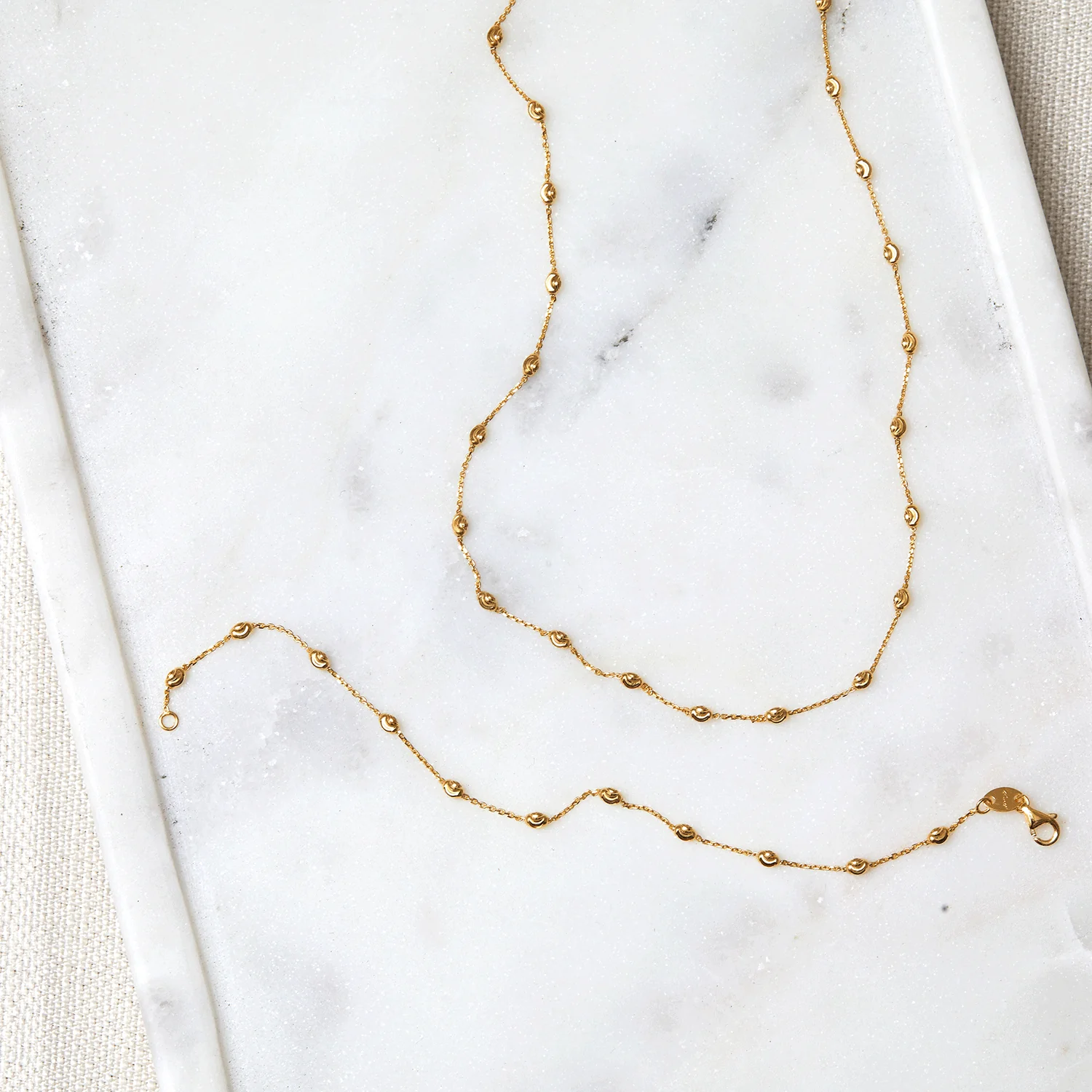 Spaced Mooncut Bead Bracelet - Image 2