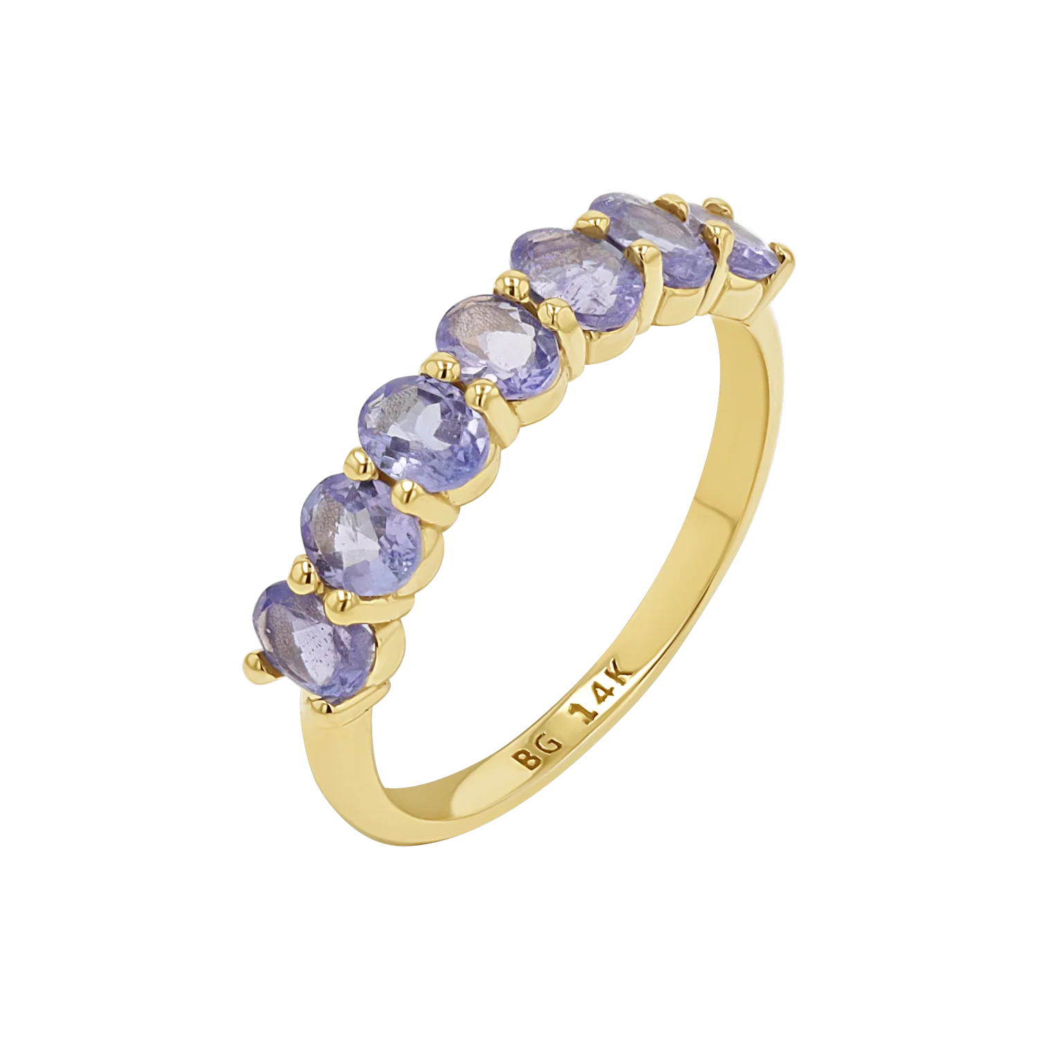 Tanzanite Oval Half Eternity Band
