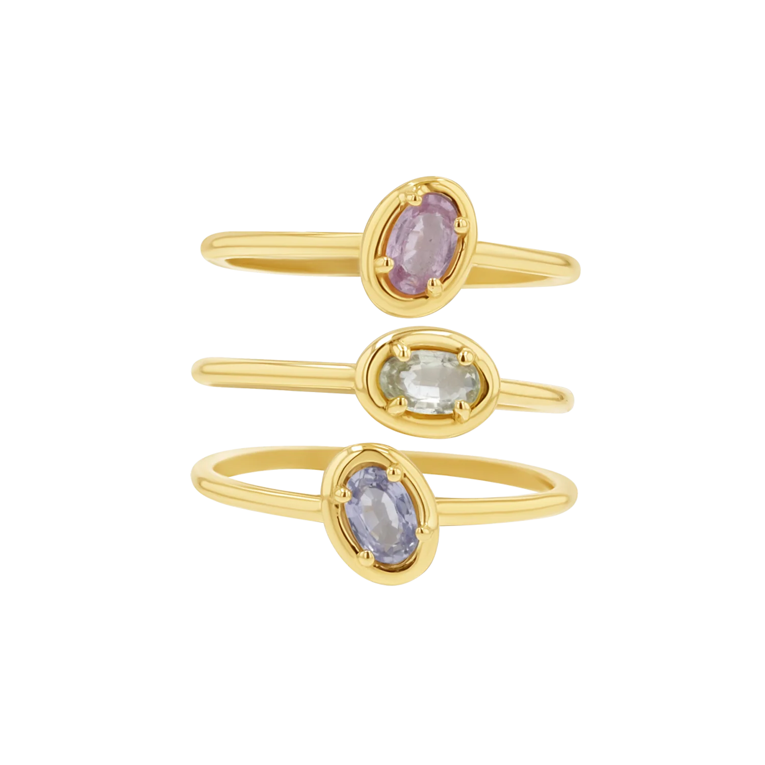 Trio Oval Sapphire Ring Set