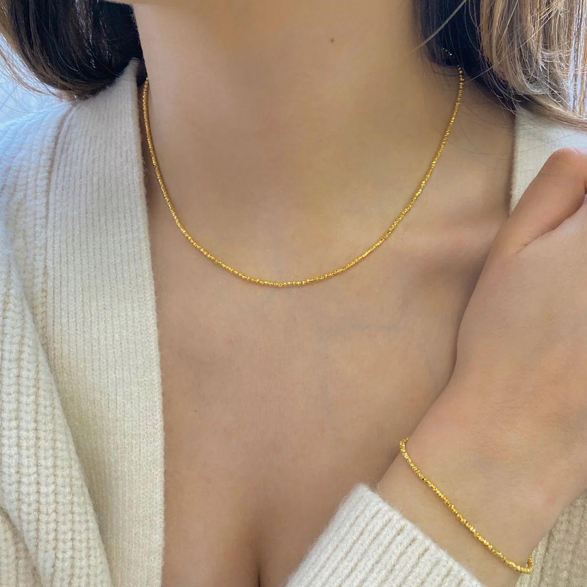 14K Mooncut Necklace - Image 5